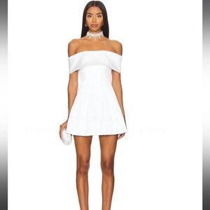 Lovers & Friends Elise Mini Dress Off Shoulder Party Bridal Hoco Formal White SM